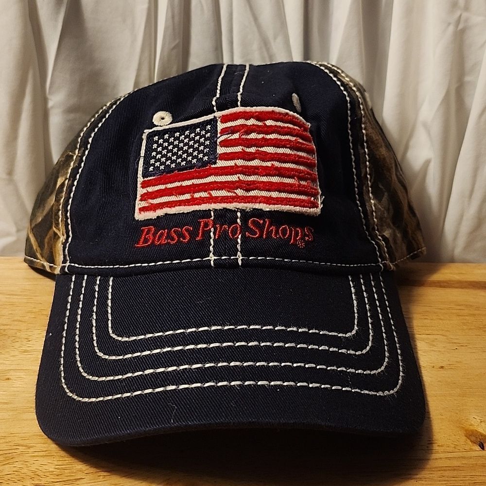 Bass Pro Shops American Flag Camouflage Sliderback Camo Hat - New